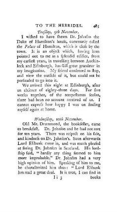 November 9. - The Duke of Hamilton's house. Arrive at Edinburgh.
