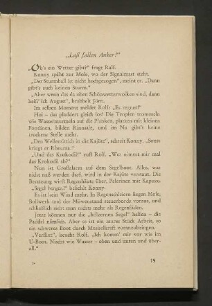 "Laß fallen Anker!"