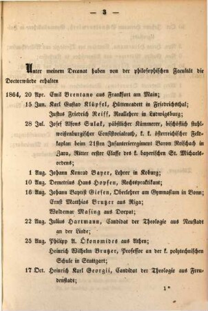 Verzeichnis der Doctoren, welche die philosophische Facultät der k. ... Universität in Tübingen im Decanatsjahre 1864/65 ernannt hat : Beigefügt ist Un miracle de nostre dame d'un enfant, qui fu donne au dyable, quant il fu engendre, herausgegeben v. Adelbert v. Keller