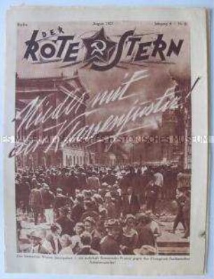 Proletarische Halbmonatszeitschrift "Der Rote Stern" u.a. zum Sturm auf den Justizpalast in Wien