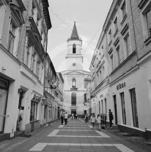 Marienstraße Grünberg mit Turm der katholischen Kirche