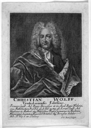 Bildnis des Christian Wolff, 1723-1740 Professor der Philosophie in Marburg (1679-1754)