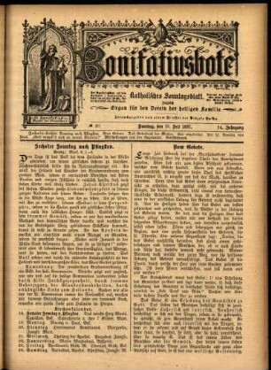 Erste Ausgabe vom Sonntag, den 18. Juli 1897.