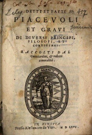 Detti e fatti piacevoli e gravi ... di diversi principi ...