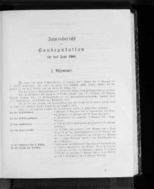 Jahresbericht der Baudeputation für das Jahr 1904.