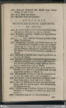 Appendix Manuscriptorum Librorum
