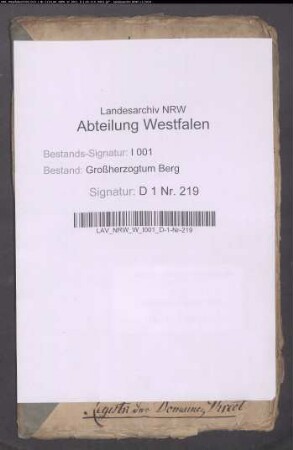 Verkauf der Inventarienstücke im vormaligen Kammergebäude