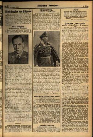 Zweite Ausgabe vom Mittwoch, den 12. Januar 1938.
