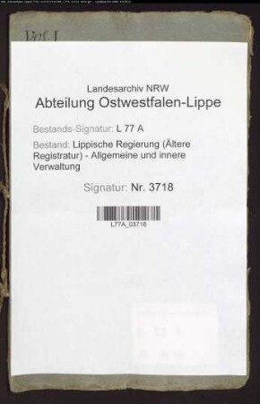 (Verordnung über) Brautschatz von Bauerngütern, Bd. 1