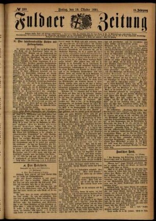 Ausgabe vom Freitag, den 16. Oktober 1891.