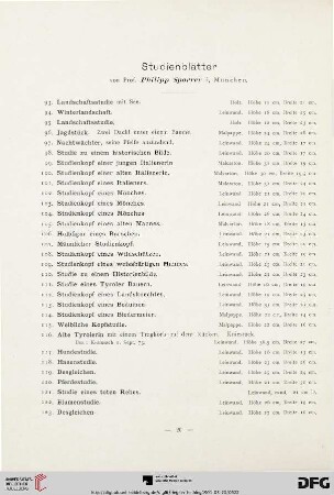 Studienblätter (Nr. 93-140d)