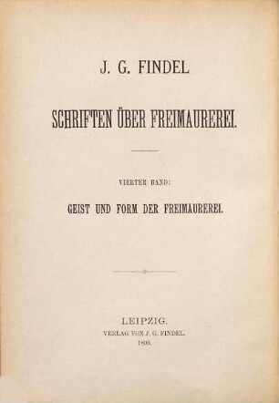 Schriften über Freimaurerei, 4