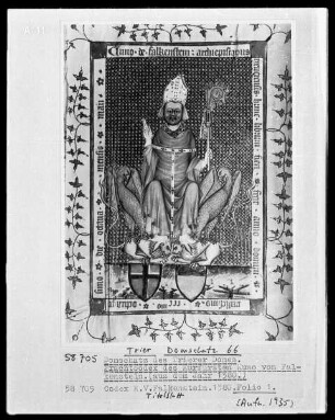 Perikopenbuch des Erzbischofs Kuno von Falkenstein: Titelbild: Der Erzbischof