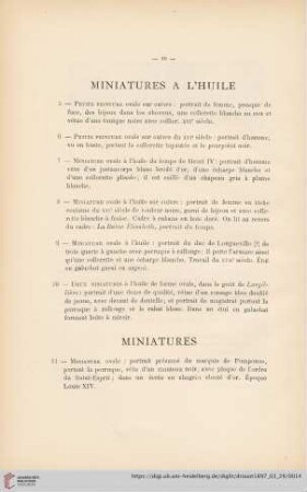Miniatures (Nr. 11 - 69)