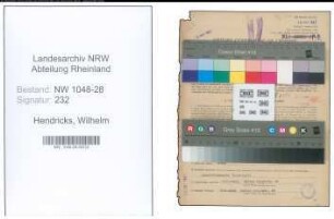 Entnazifizierung Wilhelm Hendricks , geb. 18.02.1892 (Fernmelder)