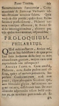 Proloquium.