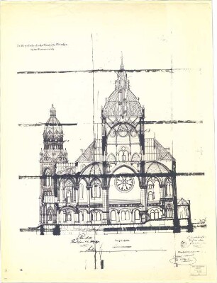 Schmidt, Albert; München, Mariannenplatz; Ev. Luth. Pfarrkirche St. Lukas (Lukaskirche) - Längsschnitt
