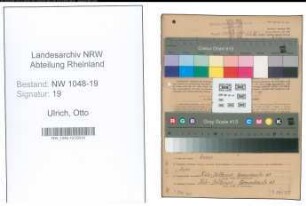 Entnazifizierung Otto Ulrich , geb. 07.09.1907 (Technischer Angestellter)