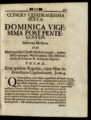 Concio Quadragesima Sexta. Dominica Vigesima Post Pentecosten.