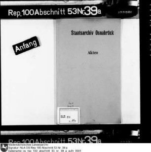 Verzeichnis der in fremden Eigentum stehenden Osnabrücker Untertanen