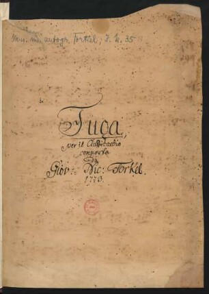 Stücke für Tasteninstrument; clavicordo; D-Dur