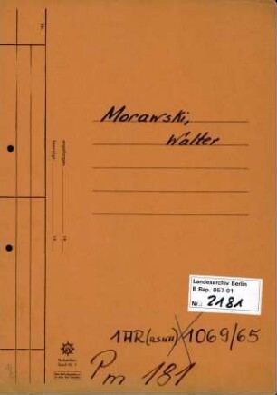 Personenheft Walter Morawski (*20.03.1912), SS-Untersturmführer