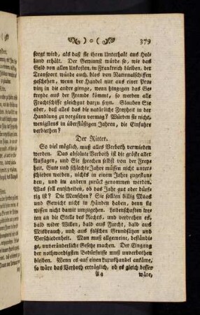 379-390, Der Ritter: So viel möglich, muß alles ...