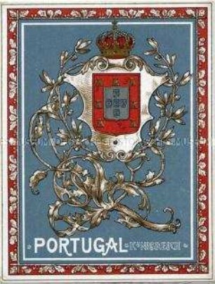 Postkarte mit Wappen des Königreichs Portugal