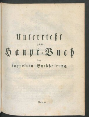 Unterricht zum Haupt-Buch der doppelten Buchhaltung
