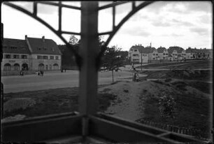 Dresden-Hellerau, Gartenstadt Hellerau, links der Marktplatz