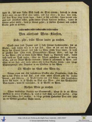 Von allerhand Wein-Künsten.