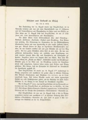 Abfahrt und Ankunft im Elsaß