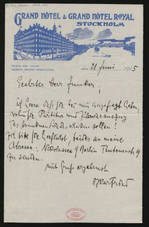 Brief an Junker : 21.06.1915