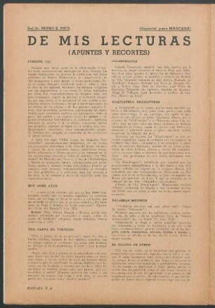 De mis lecturas : (apuntes y recortes)