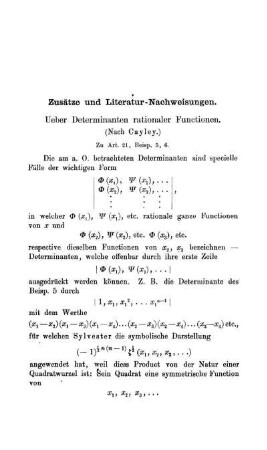 Zusätze und Literatur- Nachweisungen.