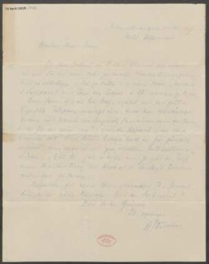 Brief an Carl Erben : 22.08.1907