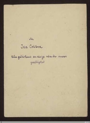[Das Jahr der Seele] - [Handschrift] - Ich fahre heim auf reichem kahne (Rückkehr) - StGA-George I,0406 : Widmungshandschrift; [SW IV: H4]; [SW IV, S. 59/139]