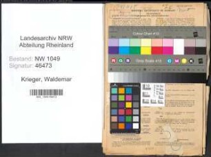 Entnazifizierung Waldemar Krieger , geb. 21.05.1905 (Technischer Angestellter)