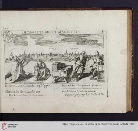 B10. Leiptzig, "Deo parentibus et magistris"
