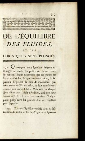 De l´equilibre des fluides.
