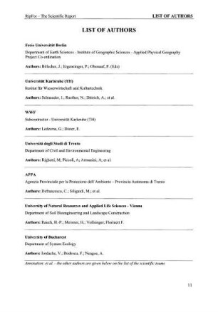 List of authors