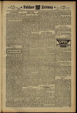 Dritte Ausgabe vom Samstag, den 06. Juli 1912.