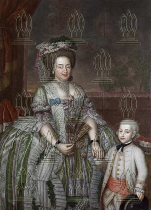 Luise Charlotte Friederike v. Anhalt-Köthen mit dem Erbprinzen August Christian Friedrich