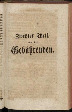Zweyter Theil, von der Gebährenden.