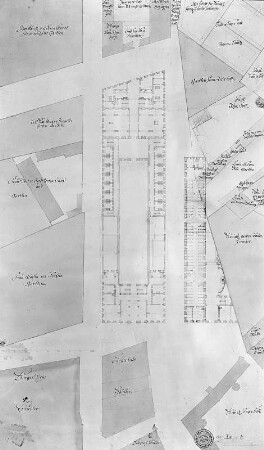 Wackerbarth'sches Palais. Entwurf. Grundriß der Gesamtanlage, um 1725