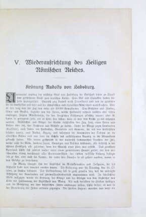 V. Wiederaufrichtung des Heiligen Römischen Reiches