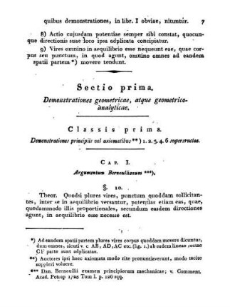 Sectio prima. Demonstrationes geometricae, atque geometrico-analyticae.