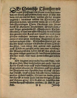 Widder die newe Reformation D. Pfeffingers, des Meisnischen Thumbherrn