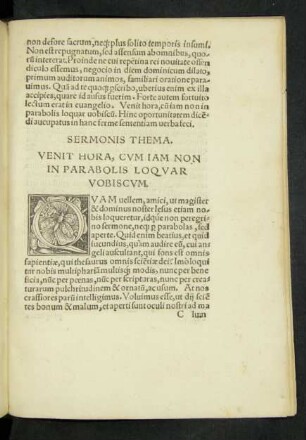 Sermonis Thema. Venit Hora, Cum Iam Non In Parabolis Loquar Vobiscum.