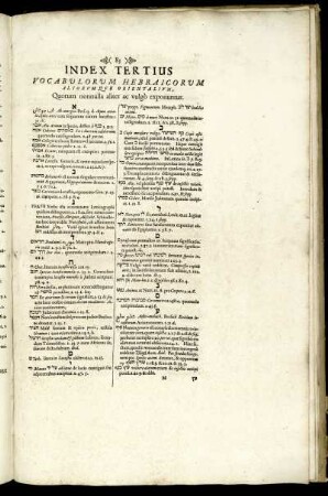 Index Tertius Vocabulorum Hebraicorum Aliorumque Orientalium